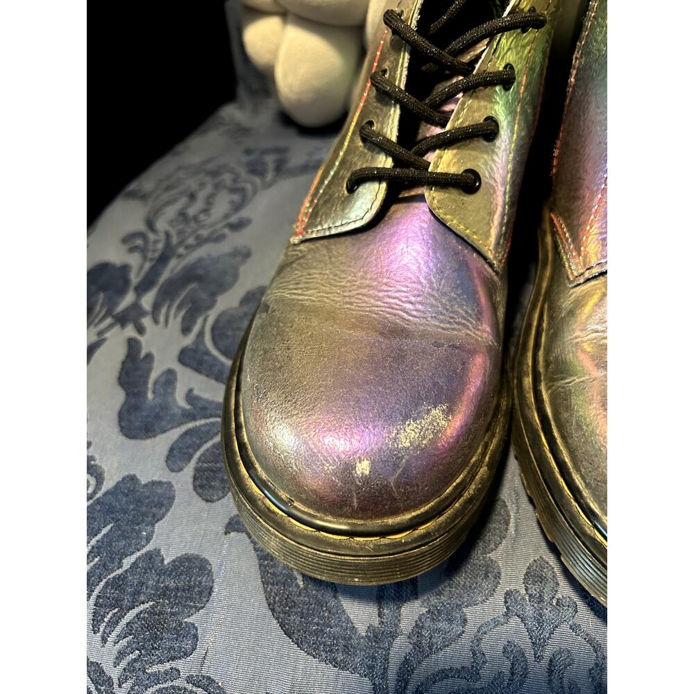 Dr Martens 1460Y Silver Rainbow Holographic Size 7/EU 38 - Picture 5 of 9